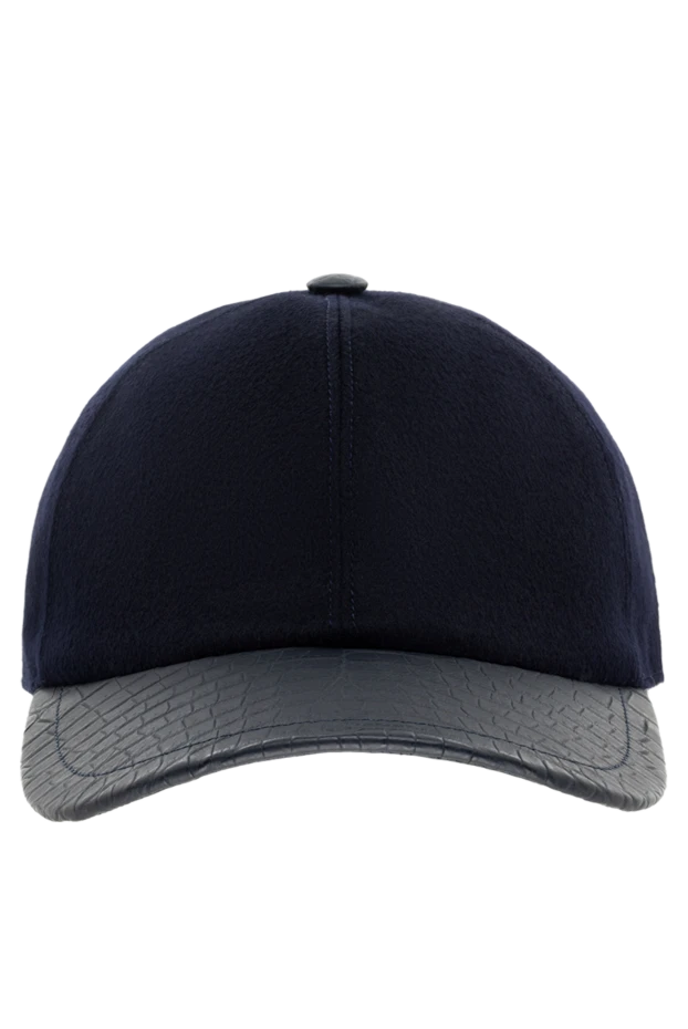 Cesare di Napoli man blue alligator and cashmere cap for men купить с ценами и фото 152737 - photo 1