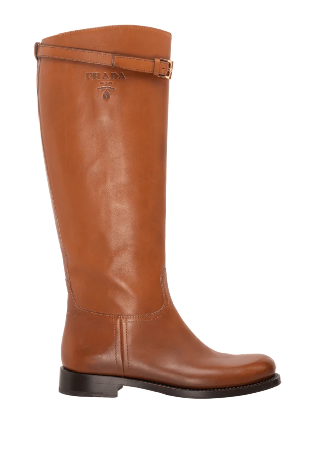 Prada woman brown leather boots for women купить с ценами и фото 152738 - photo 1