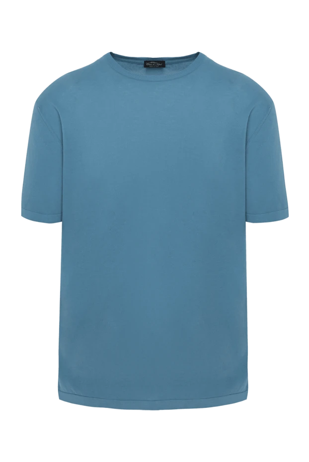 Cesare di Napoli man cotton t-shirt blue for men купить с ценами и фото 152745 - photo 1