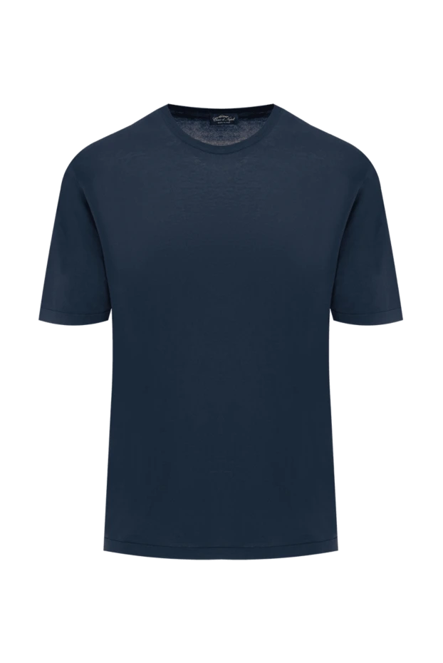 Cesare di Napoli man cotton t-shirt blue for men купить с ценами и фото 152746 - photo 1