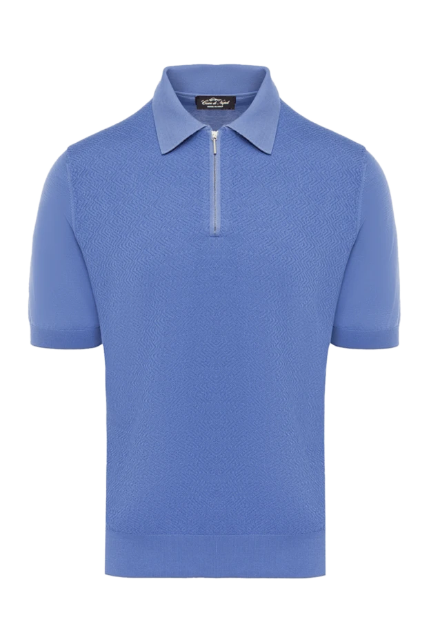 Cesare di Napoli man blue silk polo for men купить с ценами и фото 152747 - photo 1