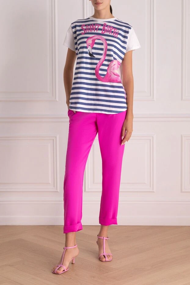 P.A.R.O.S.H. woman pink polyester trousers for women купить с ценами и фото 152756 - photo 2