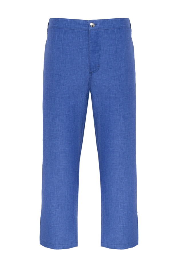 Zilli man men's blue linen trousers купить с ценами и фото 152759 - photo 1