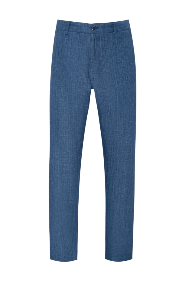 Zilli man men's blue linen trousers купить с ценами и фото 152761 - photo 1