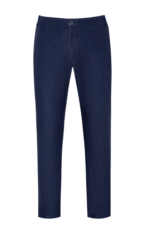 Zilli man men's blue linen trousers купить с ценами и фото 152762 - photo 1