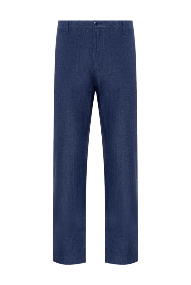 Zilli man men's blue linen trousers купить с ценами и фото 152764 - photo 1