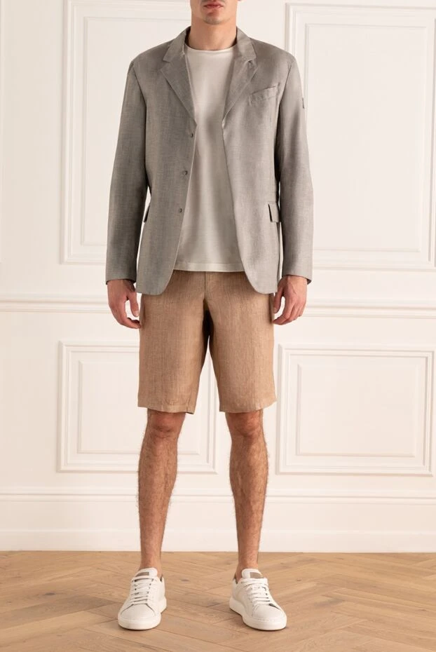 Zilli man beige linen shorts for men купить с ценами и фото 152766 - photo 2