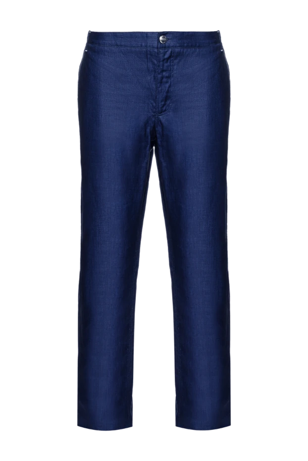 Zilli man men's blue linen trousers купить с ценами и фото 152768 - photo 1