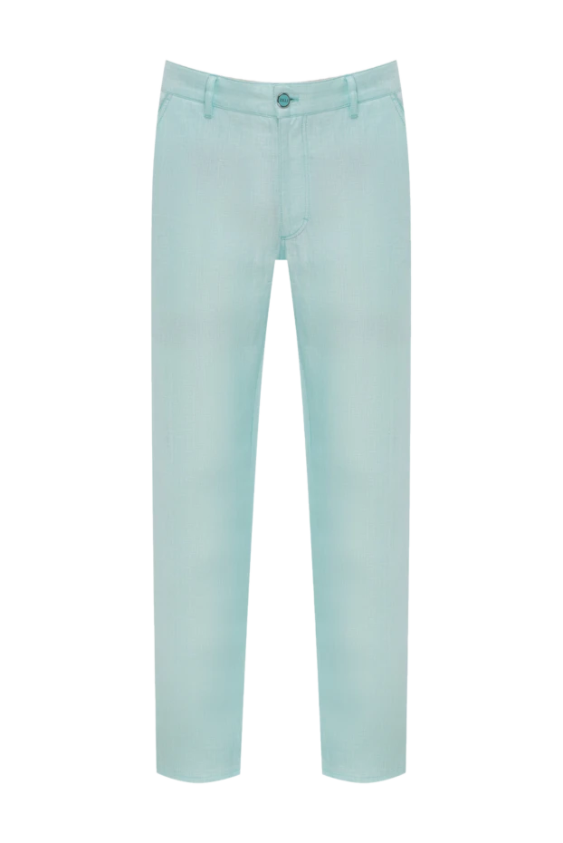 Zilli man men's blue linen trousers купить с ценами и фото 152773 - photo 1