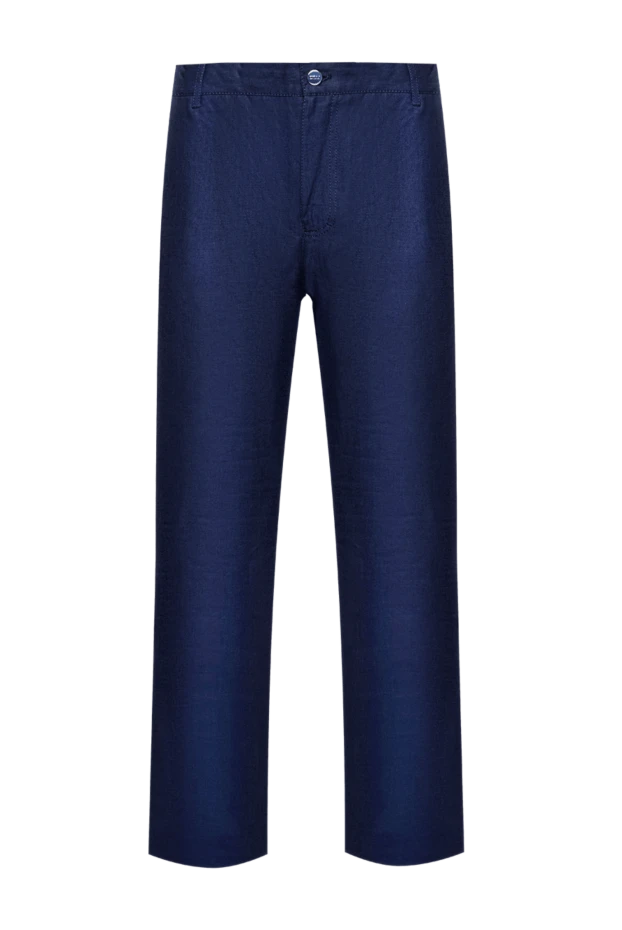 Zilli man men's blue linen trousers купить с ценами и фото 152774 - photo 1