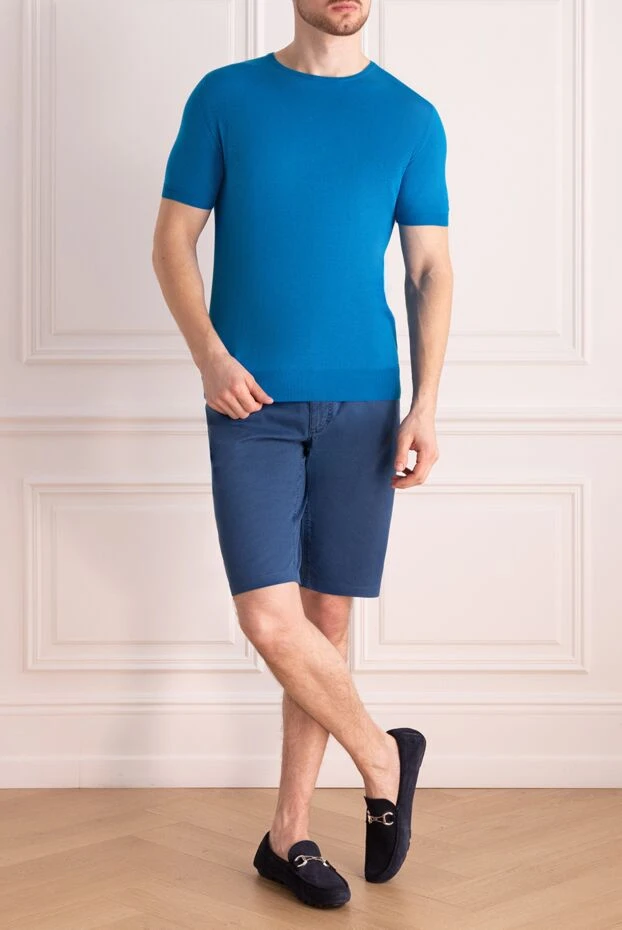 Zilli man cotton and elastane shorts blue for men купить с ценами и фото 152779 - photo 2