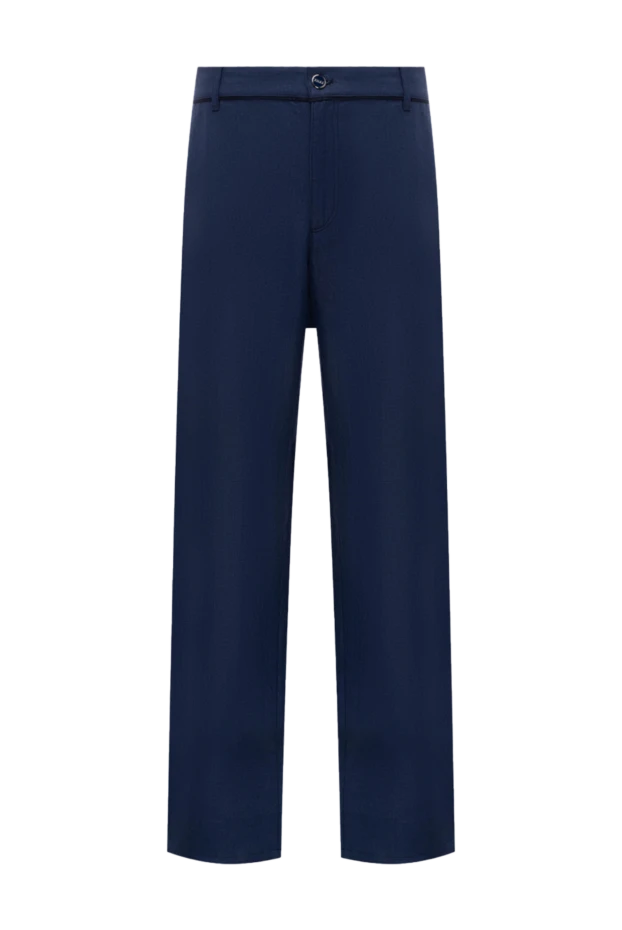 Zilli man men's blue linen trousers купить с ценами и фото 152795 - photo 1