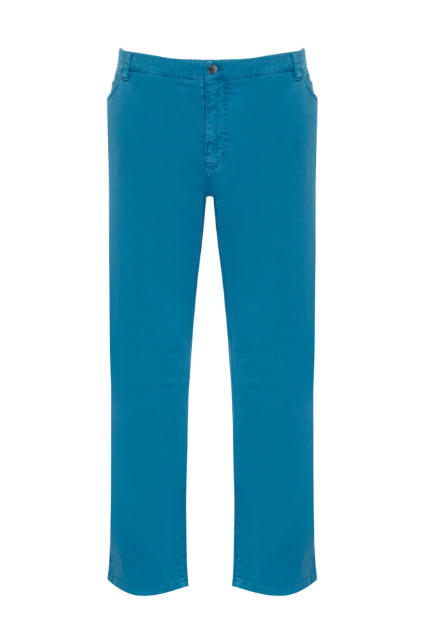 Zilli man men's blue linen and cotton trousers купить с ценами и фото 152796 - photo 1