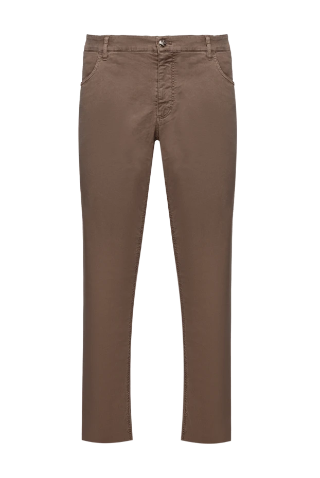 Zilli man men's brown cotton and elastane trousers купить с ценами и фото 152805 - photo 1