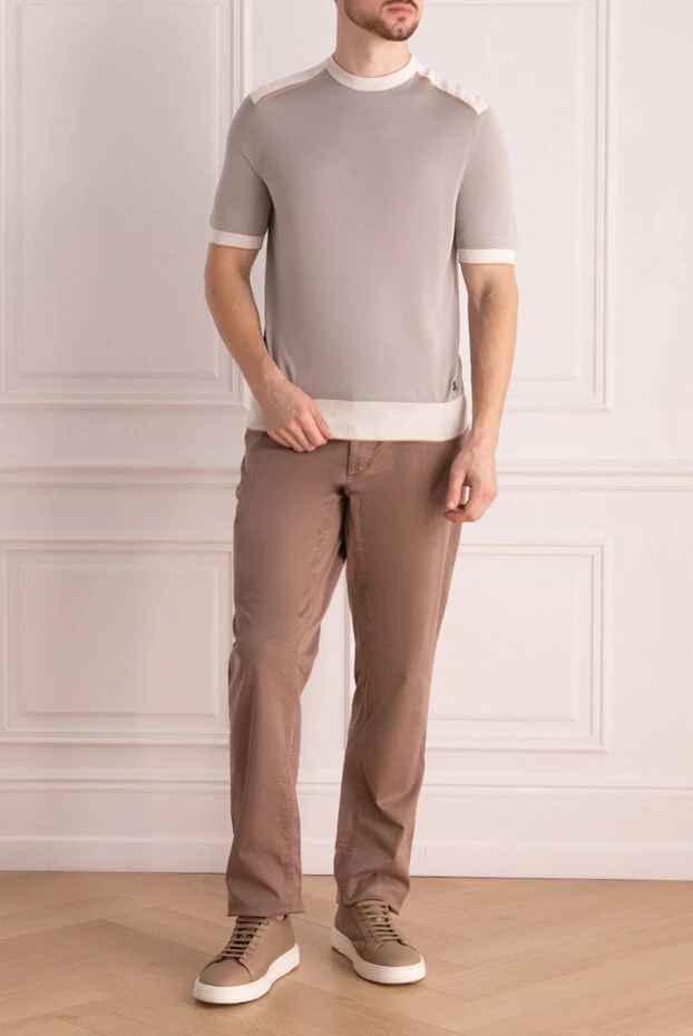 Zilli man men's brown cotton and elastane trousers купить с ценами и фото 152805 - photo 2