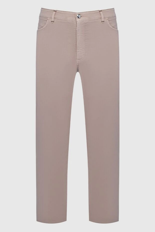 Zilli man men's beige cotton and silk trousers купить с ценами и фото 152806 - photo 1