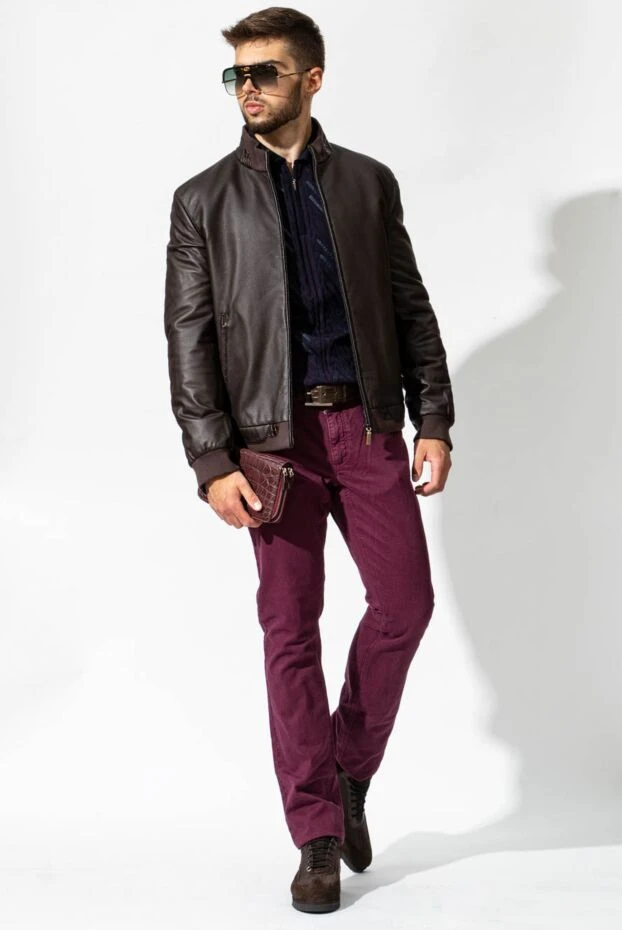 Zilli кашемирден және мақталы бургундиядан тігілген ерлерге арналған джинсы
152807 - фото 2