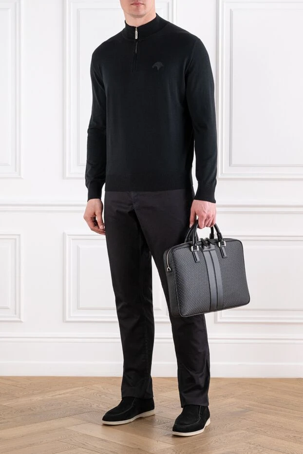 Zilli black cotton and cashmere jeans with red contrast stitching
 152812 - photo 2