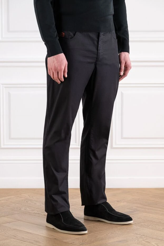 Zilli black cotton and cashmere jeans with red contrast stitching
 152812 - photo 3