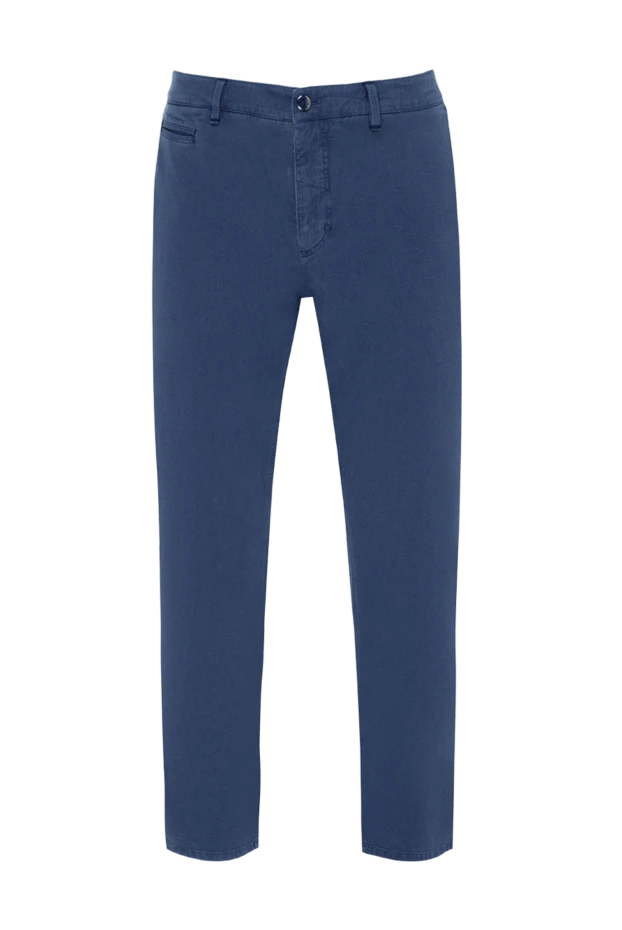 Zilli man men's blue cotton and cashmere trousers купить с ценами и фото 152818 - photo 1