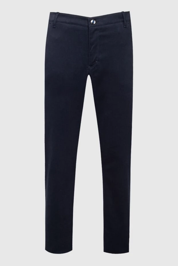 Zilli man men's blue cotton and cashmere trousers купить с ценами и фото 152819 - photo 1