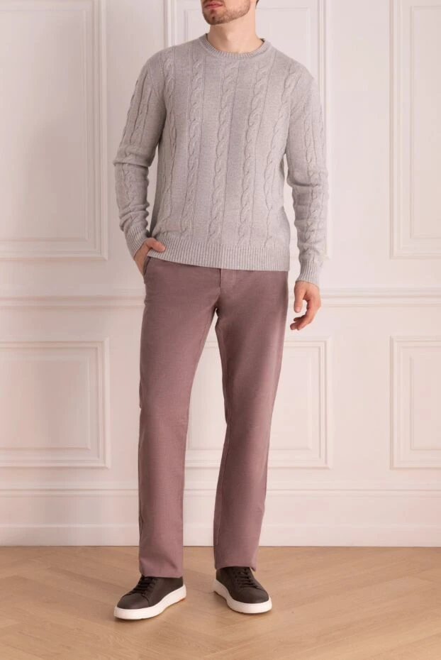 Zilli man pink cotton trousers for men купить с ценами и фото 152825 - photo 2