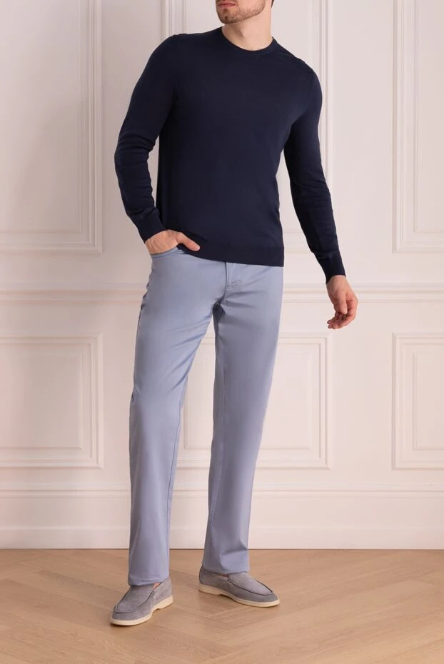 Zilli man blue cotton jeans for men купить с ценами и фото 152830 - photo 2