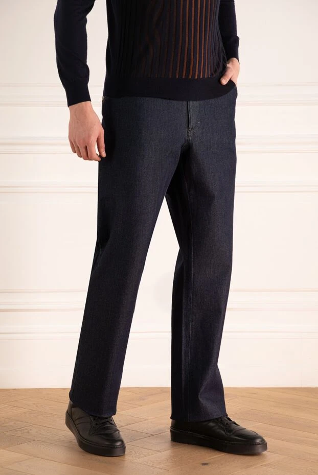 Zilli қалың джинсыдан жасалған қою көк түсті ерлер джинсы
 152839 - фото 3