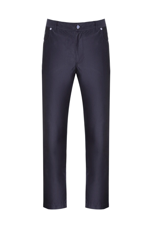 Zilli man blue cotton and silk trousers for men купить с ценами и фото 152862 - photo 1