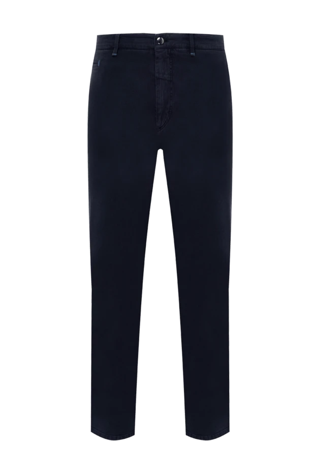 Zilli man men's blue cotton and cashmere trousers купить с ценами и фото 152864 - photo 1