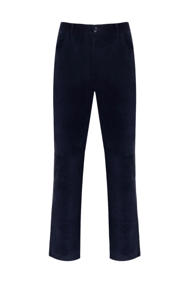 Zilli man blue suede trousers for men купить с ценами и фото 152887 - photo 1