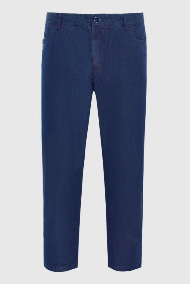 Zilli man blue cotton and silk trousers for men купить с ценами и фото 152895 - photo 1