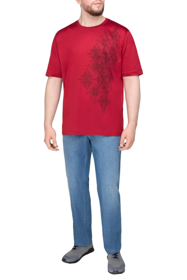 Zilli man red cotton t-shirt for men купить с ценами и фото 152922 - photo 2