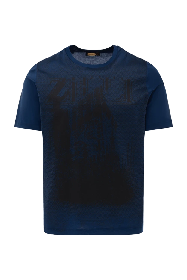 Zilli man cotton t-shirt blue for men купить с ценами и фото 152932 - photo 1