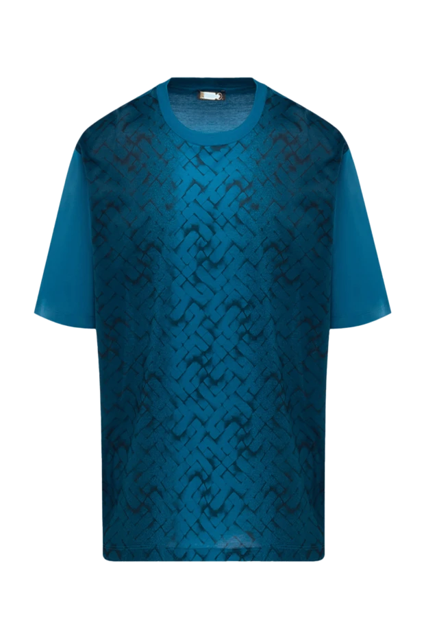 Zilli man cotton t-shirt blue for men купить с ценами и фото 152938 - photo 1