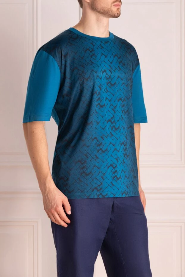 Zilli футболка с плетёным эффектом и насыщенным бирюзовым тоном
 152938 - фото 3