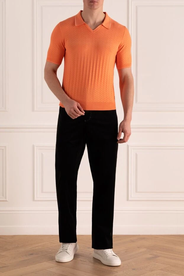 Zilli man cotton polo orange for men купить с ценами и фото 152943 - photo 2