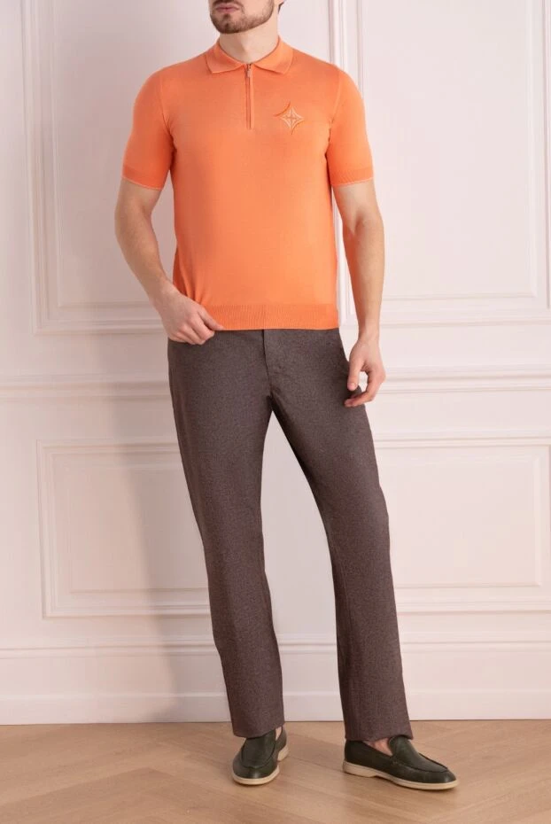 Zilli man cotton and silk polo orange for men купить с ценами и фото 152944 - photo 2