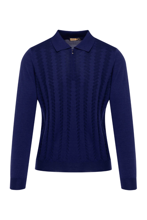 Zilli man long sleeve polo in silk and cashmere blue for men купить с ценами и фото 152946 - photo 1