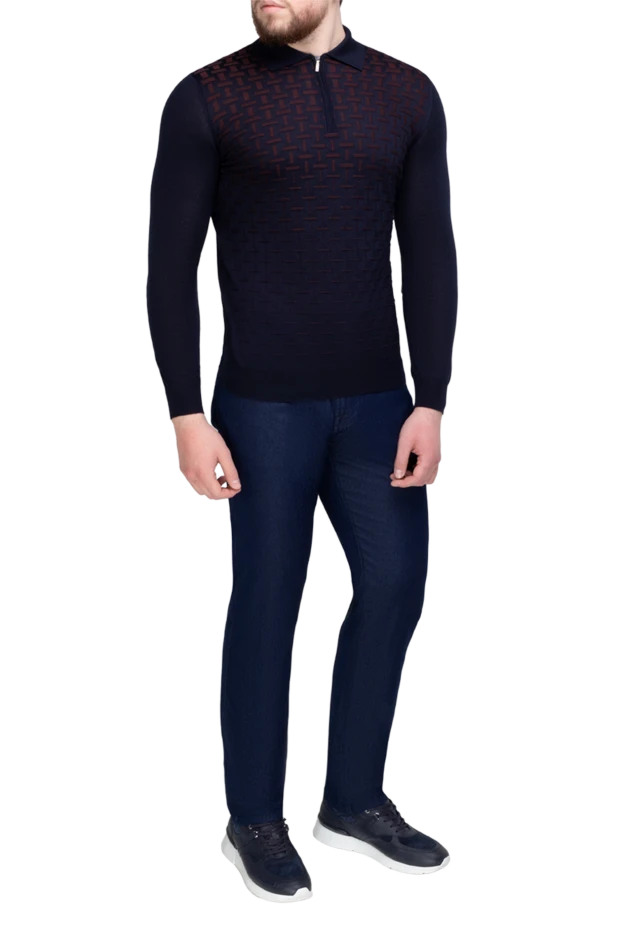 Zilli man long sleeve polo in silk and cashmere black for men купить с ценами и фото 152947 - photo 2