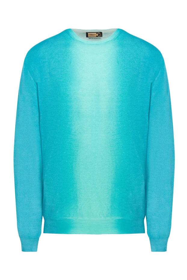 Zilli man blue silk and cotton jumper for men купить с ценами и фото 152949 - photo 1