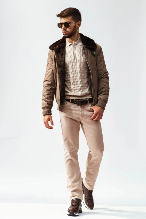 Жилет мужской из хлопка белый - фото 2