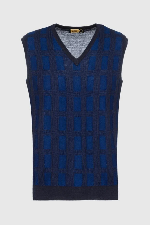 Zilli man men's vest made of cashmere and silk blue купить с ценами и фото 152957 - photo 1