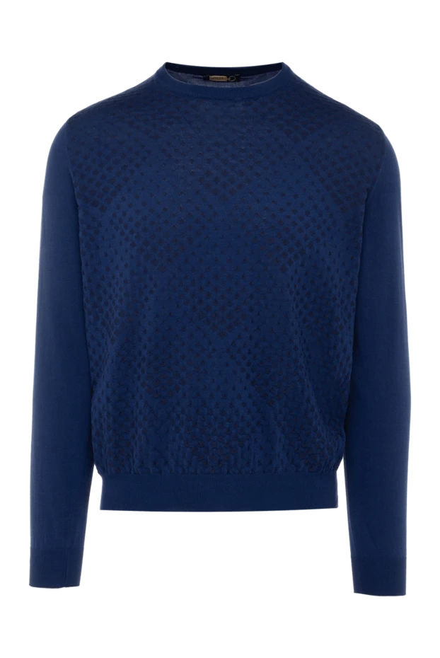 Zilli man silk and cotton jumper blue for men купить с ценами и фото 152960 - photo 1