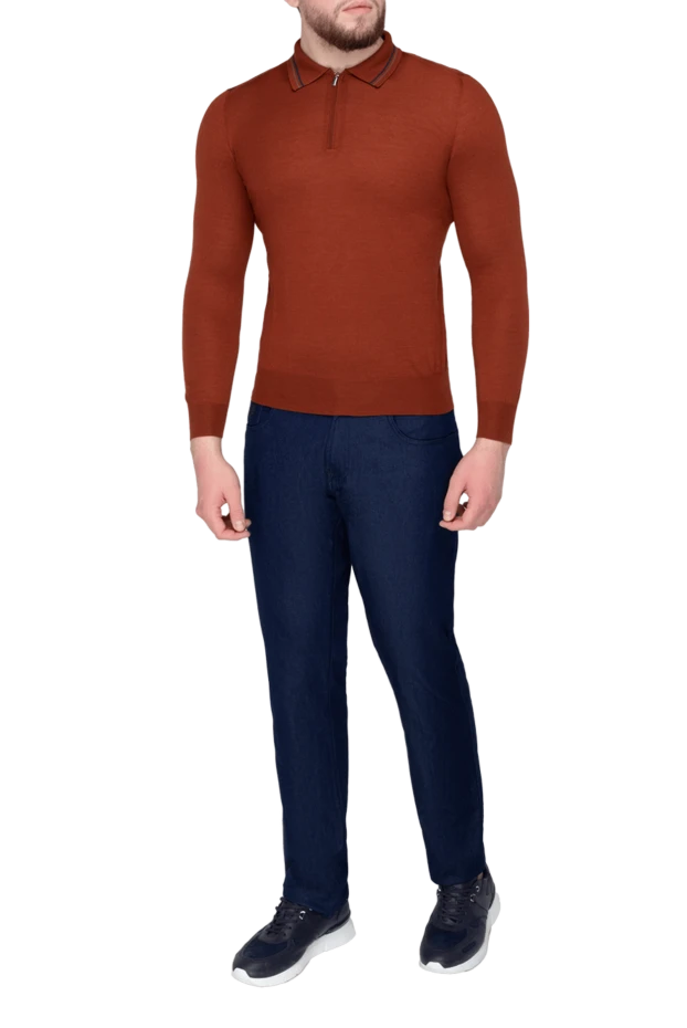 Zilli man long sleeve polo in silk and cashmere burgundy for men купить с ценами и фото 152972 - photo 2