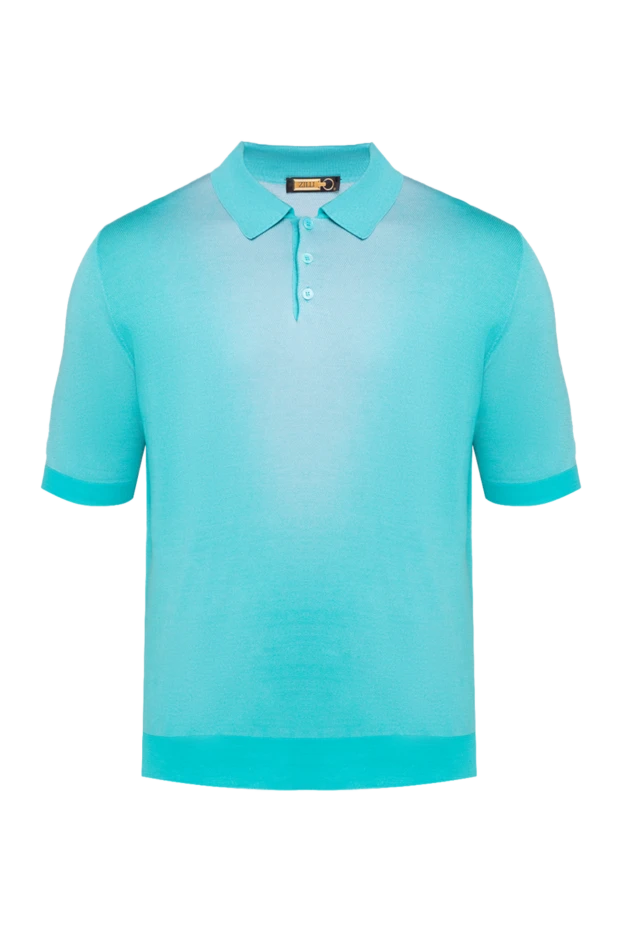 Zilli man blue silk and viscose polo for men купить с ценами и фото 152973 - photo 1