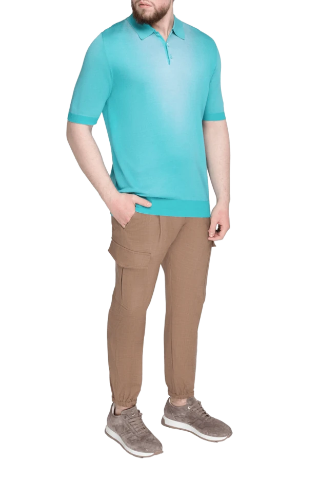 Zilli man blue silk and viscose polo for men купить с ценами и фото 152973 - photo 2