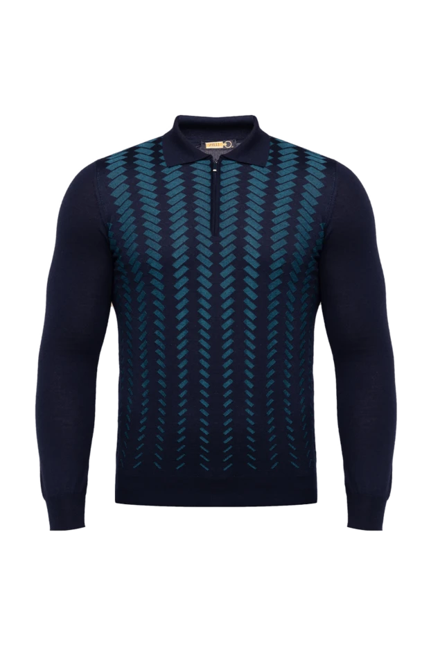 Zilli man long sleeve polo in silk and cashmere blue for men купить с ценами и фото 152978 - photo 1