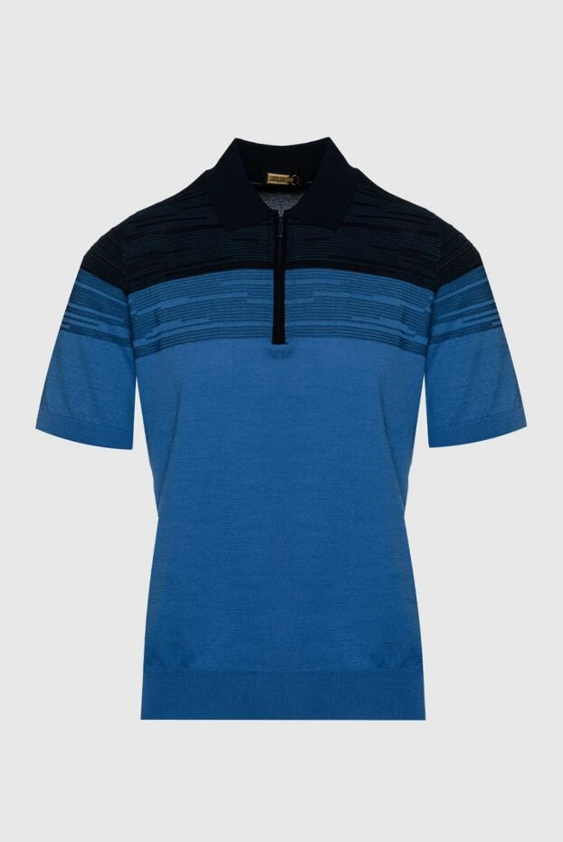 Zilli man cotton and silk polo blue for men купить с ценами и фото 152981 - photo 1