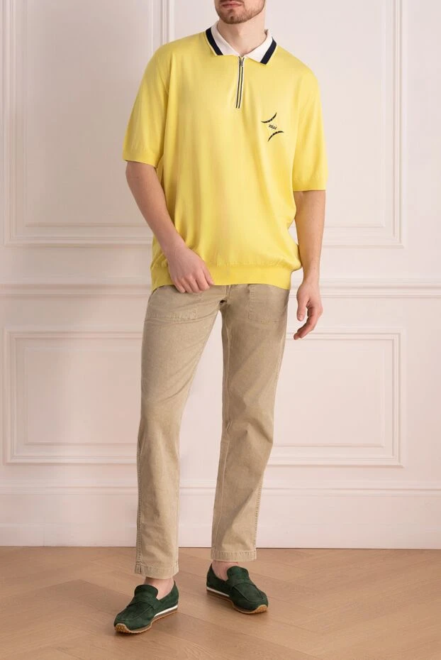 Zilli man cotton and silk polo yellow for men купить с ценами и фото 152995 - photo 2